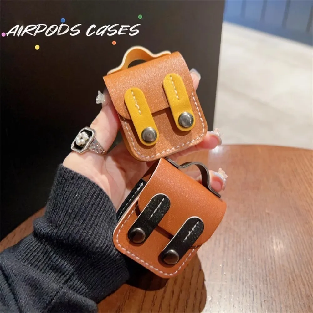 Funda escolar texturizada de cuero para Apple Airpods 2 y 3 generación, Carcasa protectora para AirPods Pro de 2. ª generación - imagen 4