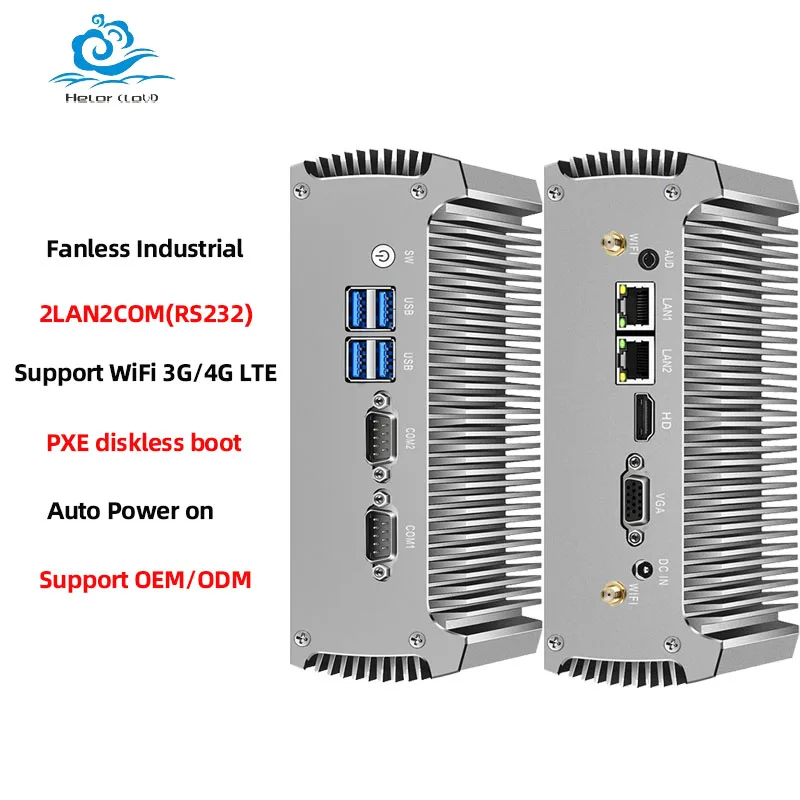 Inter Core i3 i5 i7 Mini PC industrial compatible con WiFi 3G/4G LTE Linux Pfsense ordenador con 2xLAN 2xRS232 4xUSB3.0 Windows10 Ready