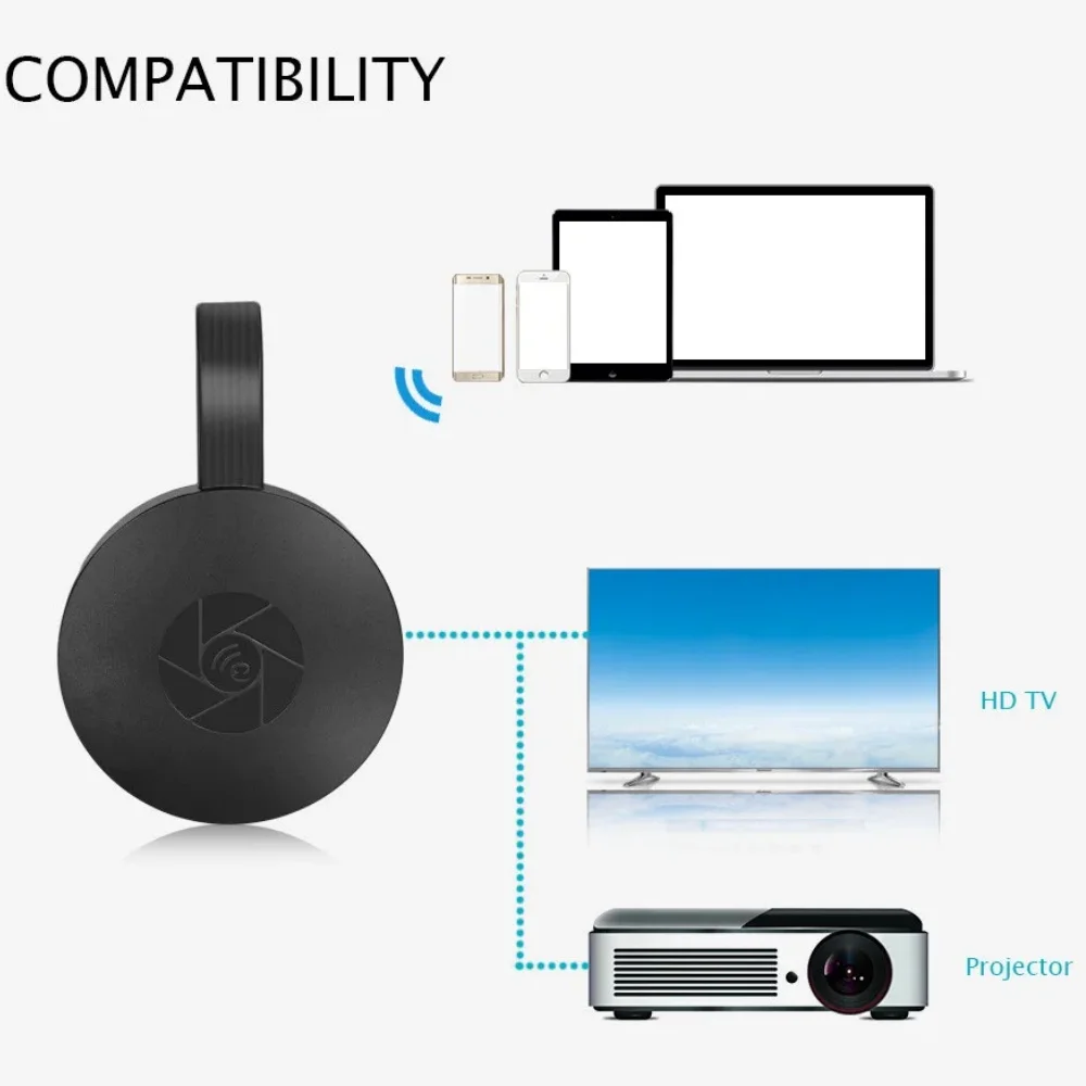 Receptor de vídeo 1080P para MiraScreen Display Anycast WIFI Miracast Dongle Compatible con HDMI para TV teléfono Android IOS pantalla de espejo - imagen 4