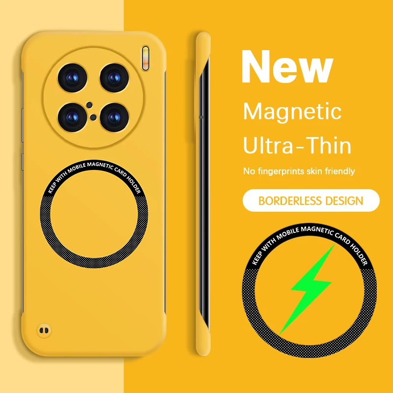 Funda de teléfono magnética fina Original para VIVO X100 X100s Pro Ultra 5G X100Pro X100Ultra, funda trasera dura sin marco con carga inalámbrica - imagen 2