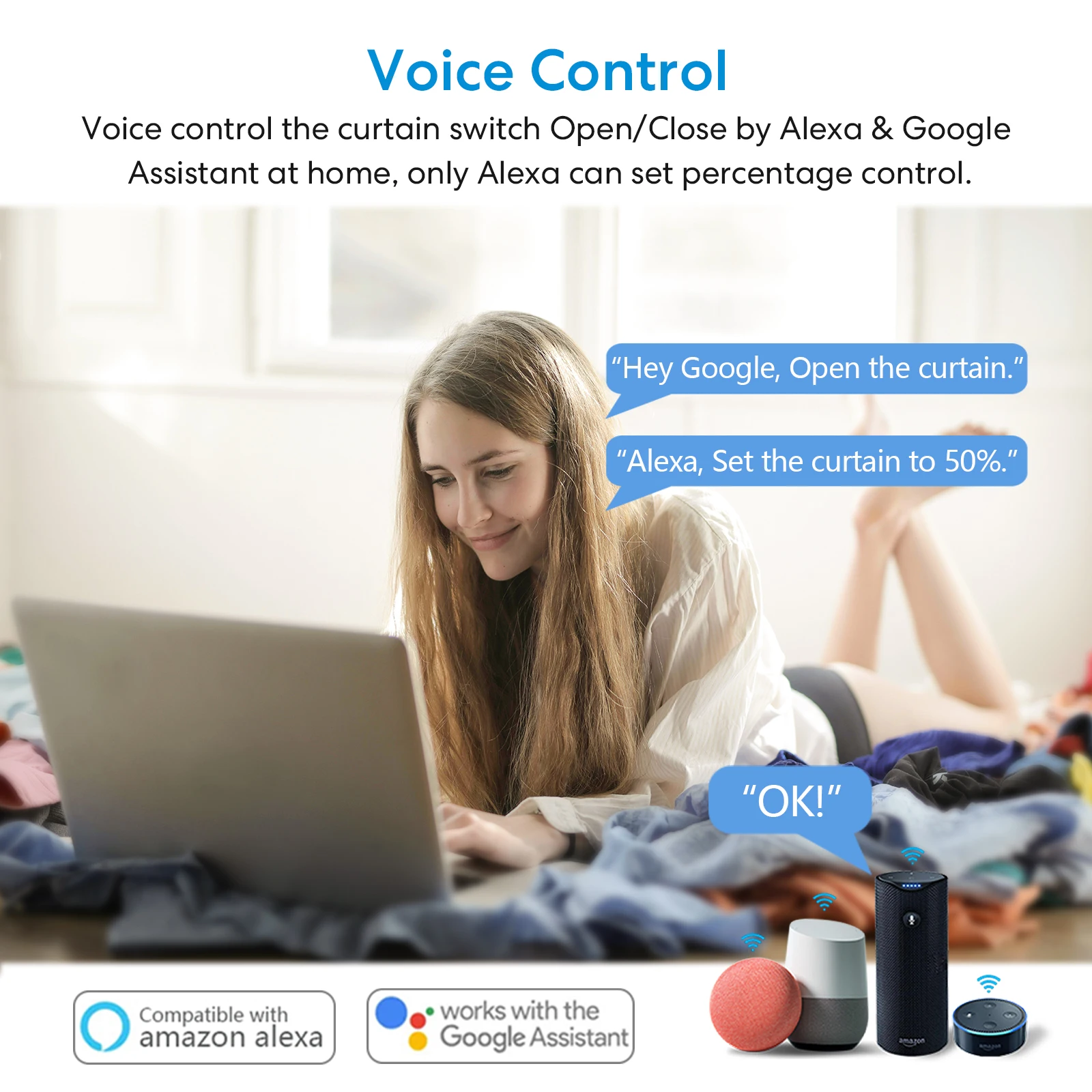LoraTap Tuya ZigBee persianas enrollables interruptor módulo de relé porcentaje Control remoto temporizador Control de voz por Google Alexa Home - imagen 2