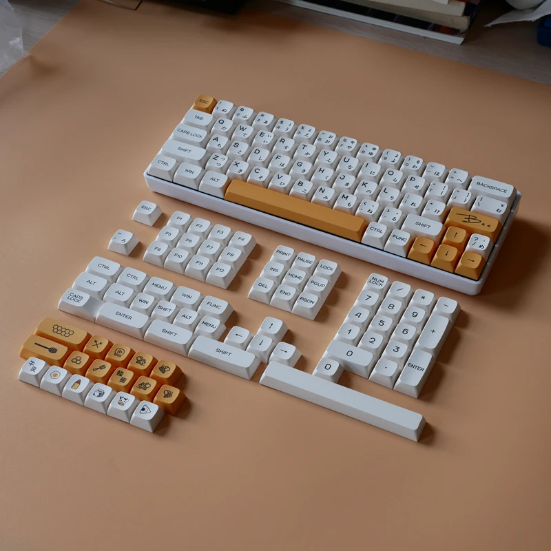 Juego de 140 teclas con tema de leche y miel para teclado mecánico MX Switch, teclas de abeja subcama de tinte PBT engrosadas, teclas de perfil XDA - imagen 2
