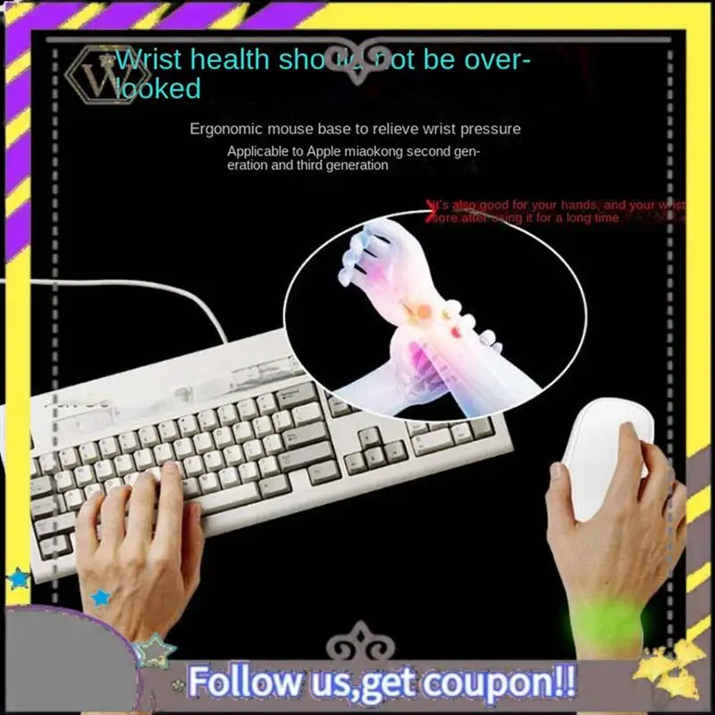 Nuevo Adecuado para Magic Mouse Dock Magic Mouse 2.a y tercera generación Base ergonómica almohadilla de carga inalámbrica- Dura blanca - imagen 5