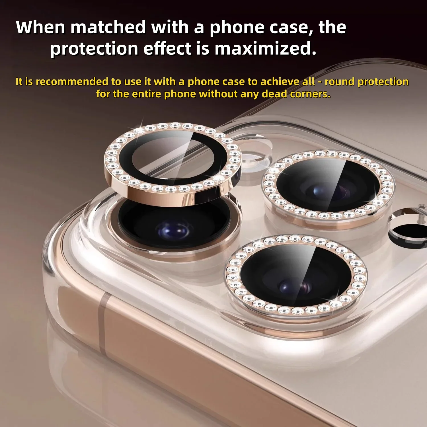 Protector de lente de cámara de diamante brillante para IPhone 12, 13, 14, 15, 16, 17 Pro Max, 14, 15, 16 Plus, vidrio Protector de Metal, 2-3 Uds. - imagen 5