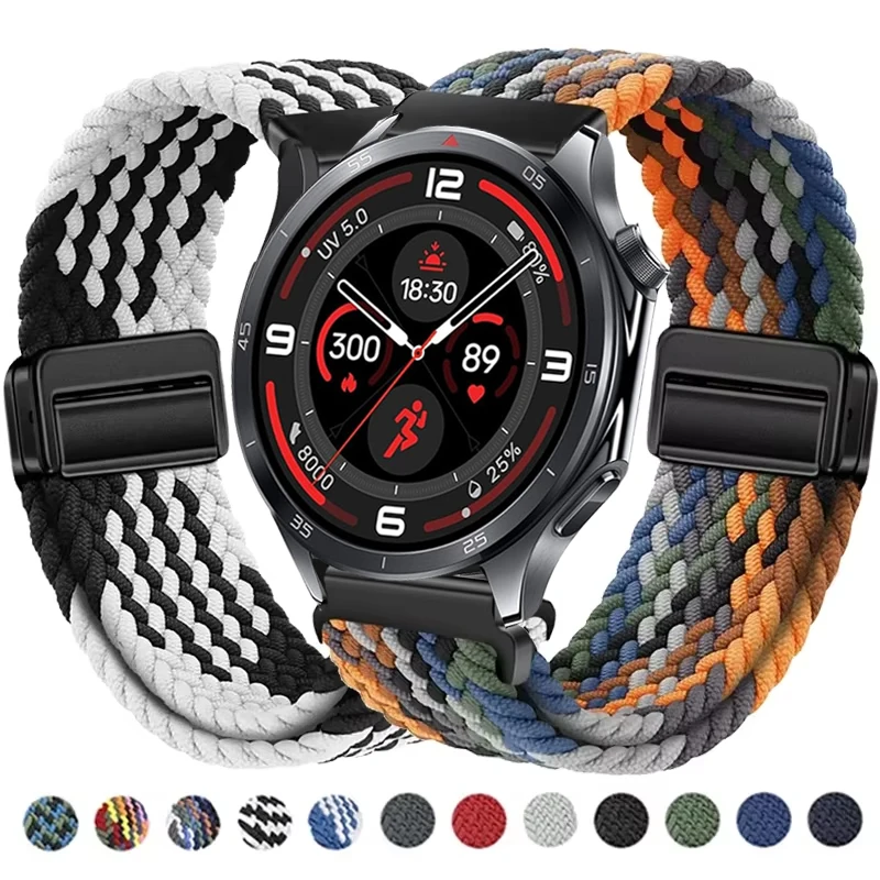 Bucle de nailon trenzado de 22mm para OnePlus Watch 3/2 2R/OnePlus, pulsera tejida de 46mm para OPPO Watch S/OPPO Watch X X2 4Pro, banda deportiva
