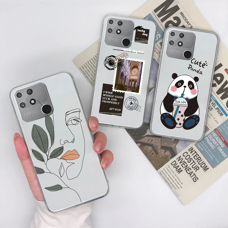 Para Realme Narzo 50A Prime 50i 50 Pro funda de teléfono patrones únicos suave TPU transparente silicona ligera funda protectora trasera - imagen 5