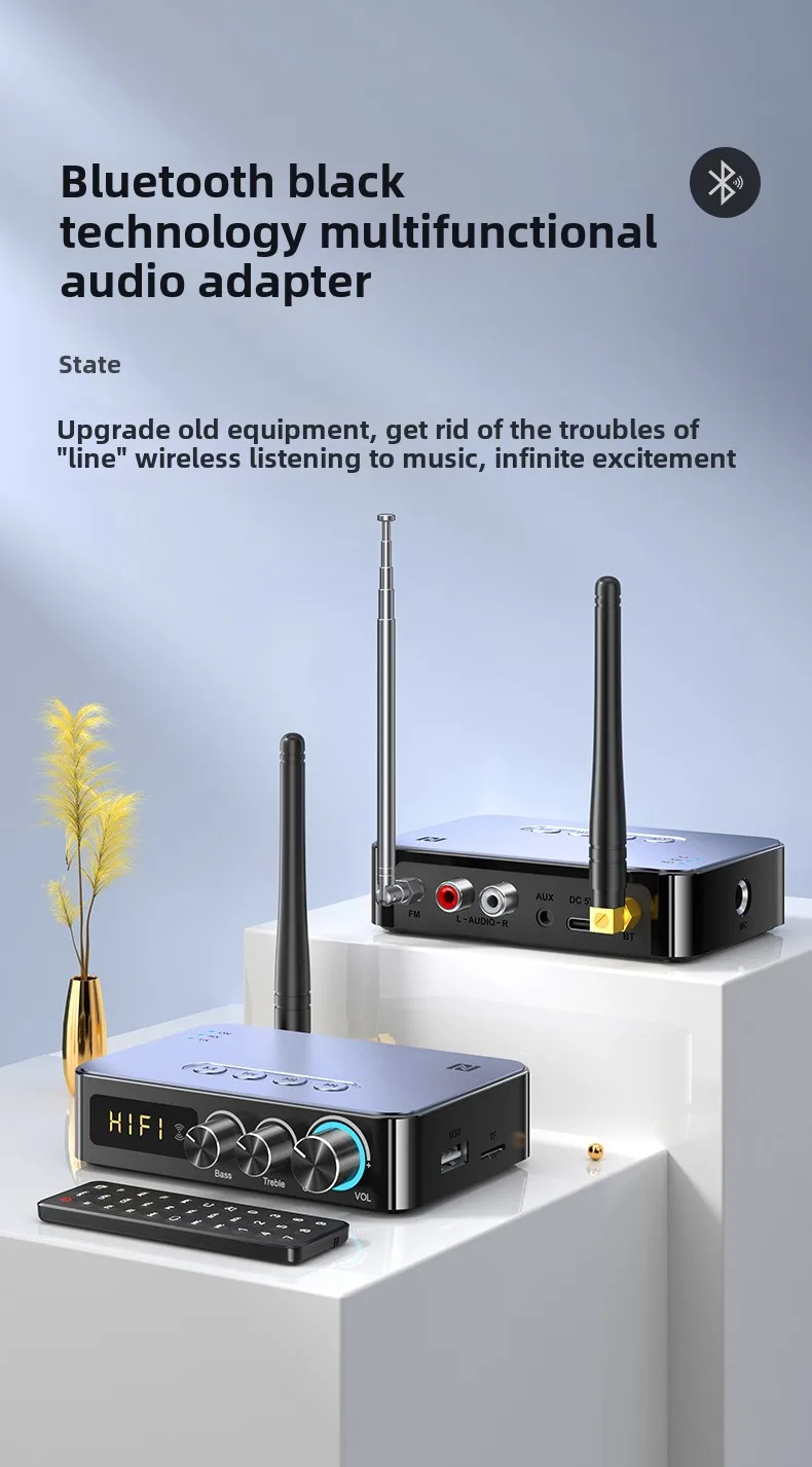 Transmisor receptor Bluetooth 5,3 estéreo de baja latencia AUX 3,5mm adaptador de Audio de música inalámbrico óptico Control remoto para TV PC - imagen 5