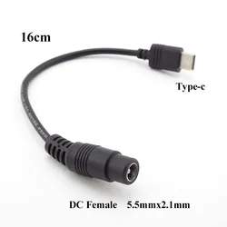 Cable USB-C a conector DC 5.5x2.1mm macho 16cm