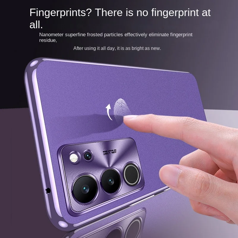 Funda trasera de acrílico mate para VIVO V27 Pro VIVO S17 Pro S16 VIVO X90 Pro Plus X90 Pro + funda protectora de cámara de Metal Armor - imagen 3