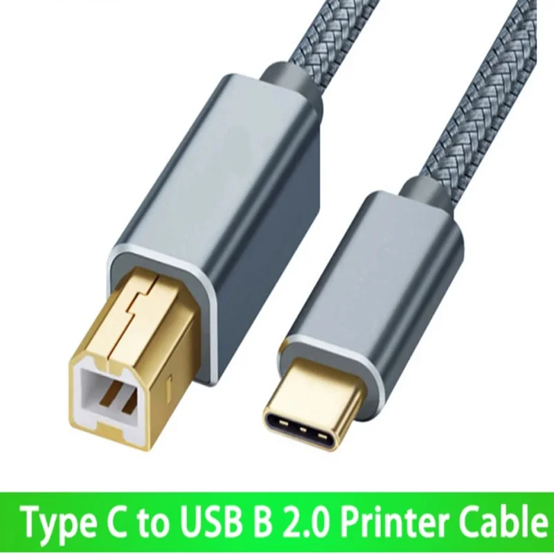 Cable de impresora USB C a USB B 2,0 de 3M, escáner de impresora trenzado para Epson, HP, Canon, Brother, MacBook Pro, Samsung, Cable de control MIDI - imagen 2