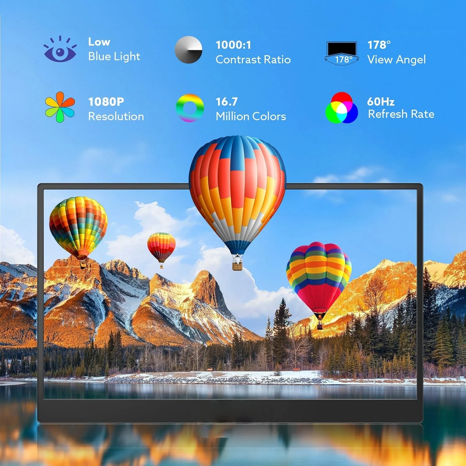 UPERFECT 17.5 "Monitor portátil de juegos 1200P 350Nits IPS Display USB-C y HDMI Extensor de ordenador portátil 100% sRGBCon soporte ajustable de 180 ° VESA HDR Segunda pantalla de viaje para MacBook PC Teléfono - imagen 3