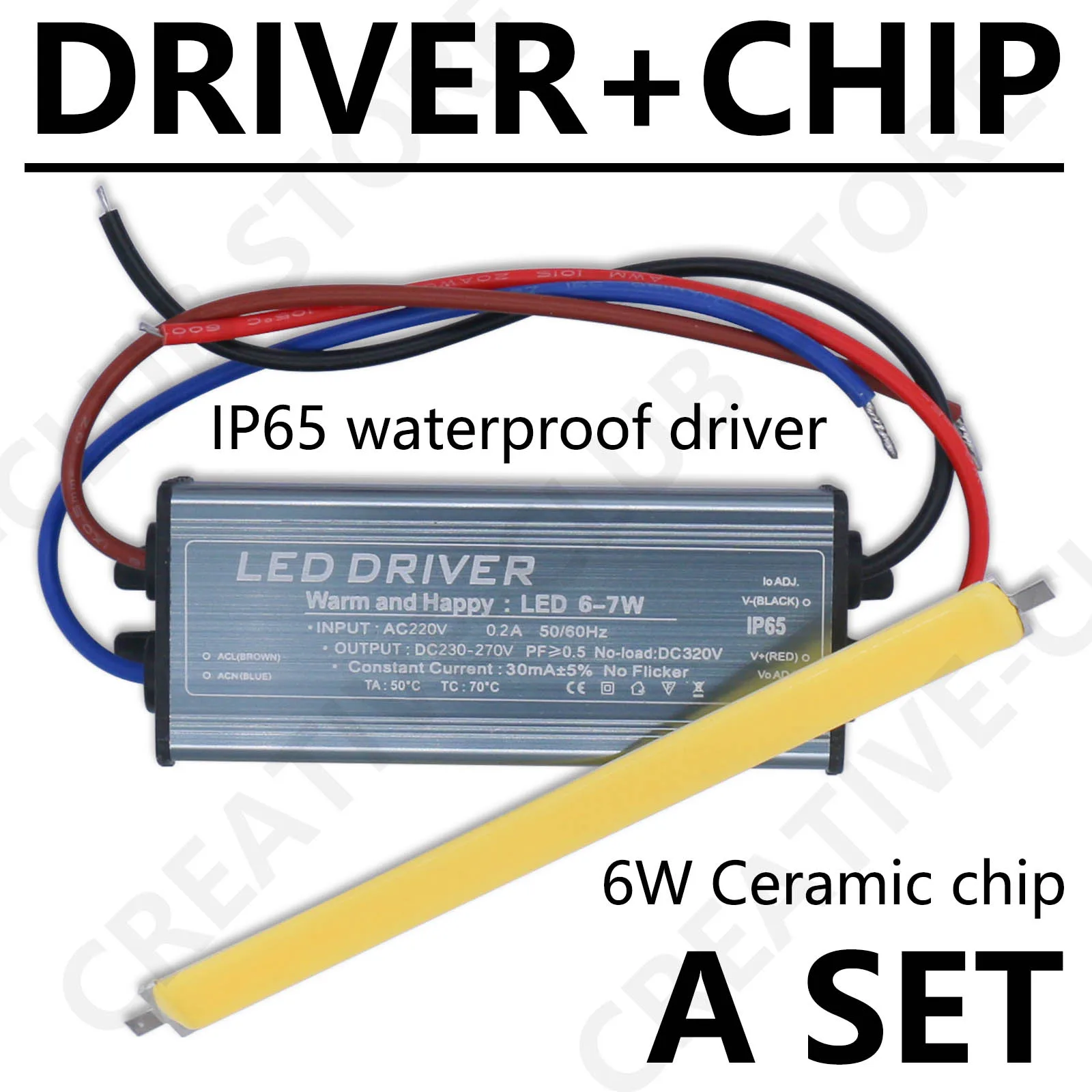 Chip de cerámica LED COB SMD de 6W con controlador LED AC220V para bombilla, lámpara de luz LED, foco, lámparas de luz descendente para reparación de tubos DIY - imagen 5