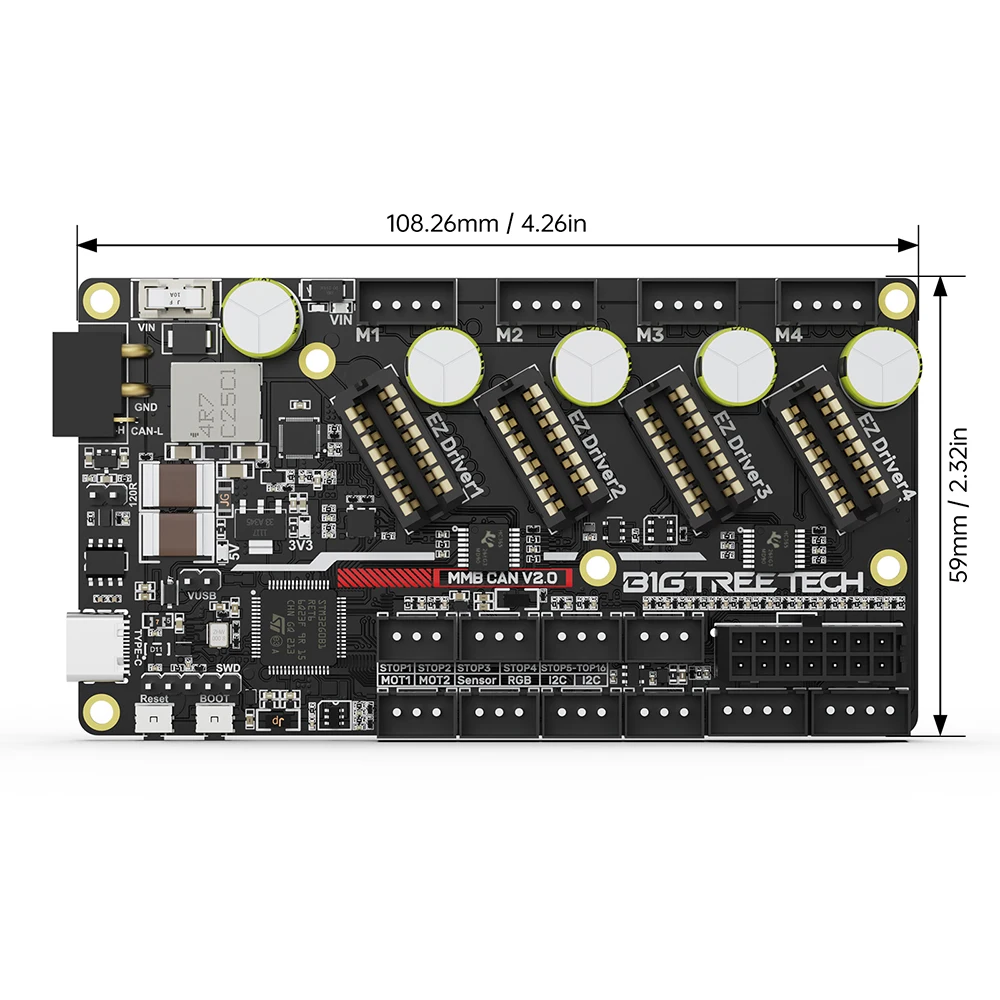 BIGTREETECH MMB CAN Board alimentador de zanahorias y conejos agrandados tablero de Control ERCF CAN Bus para Voron V2.4 Trident DIY AMS Klipper - imagen 4