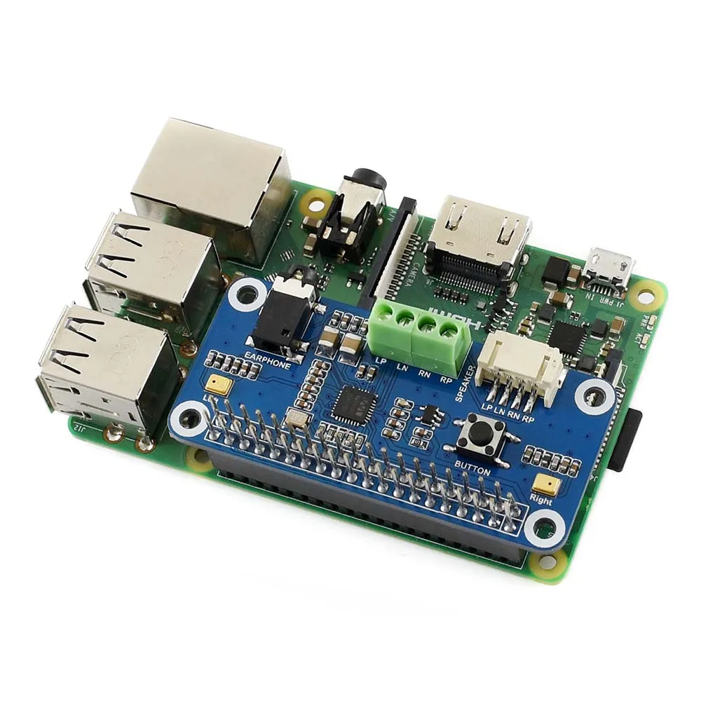 Waveshare WM8960 tarjeta de sonido Hi-Fi, sombrero para Raspberry Pi Zero/Zero W/Zero WH/2B/3B/3B +, códec estéreo, reproducción/grabación - imagen 4