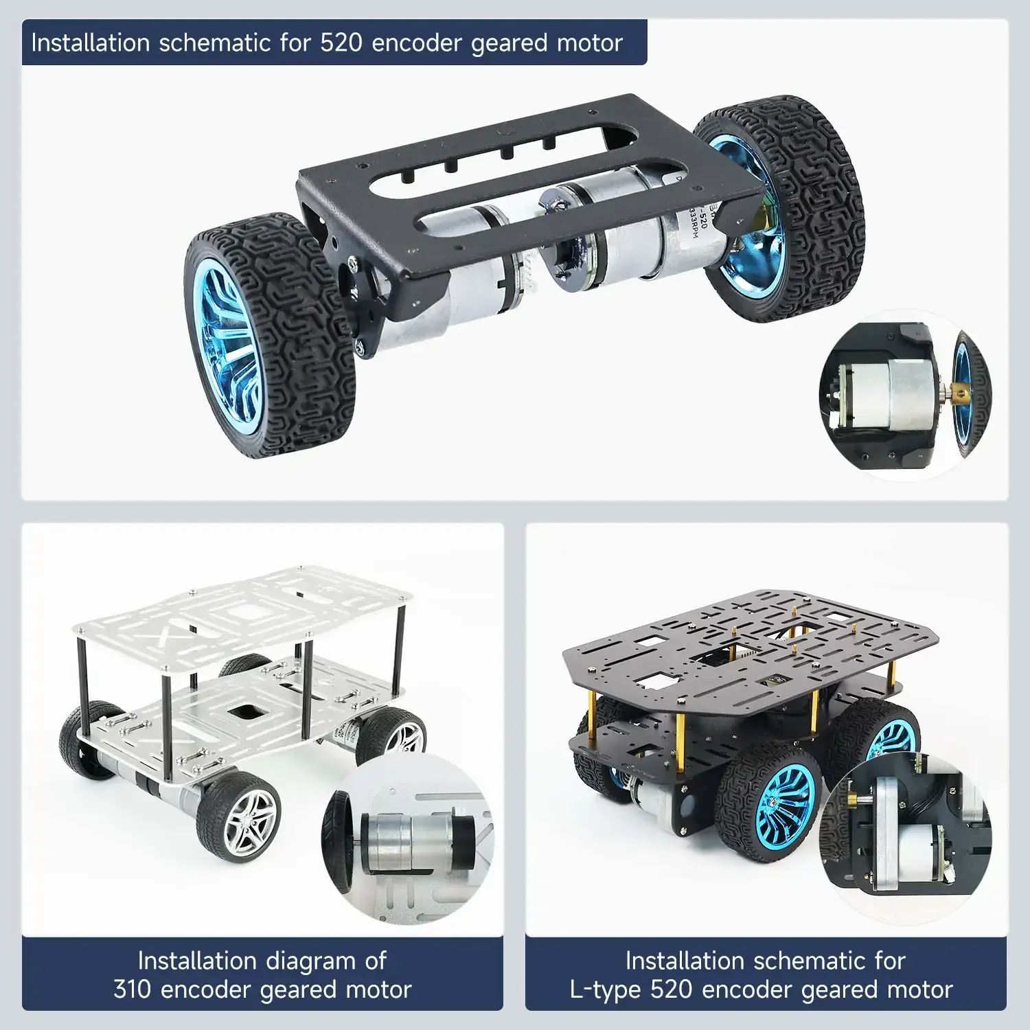 Kit de soporte de montaje de motores de reducción de CC tipo L, fácil instalación para accesorios de juguete de Robot de Motor serie 520/310 - imagen 3