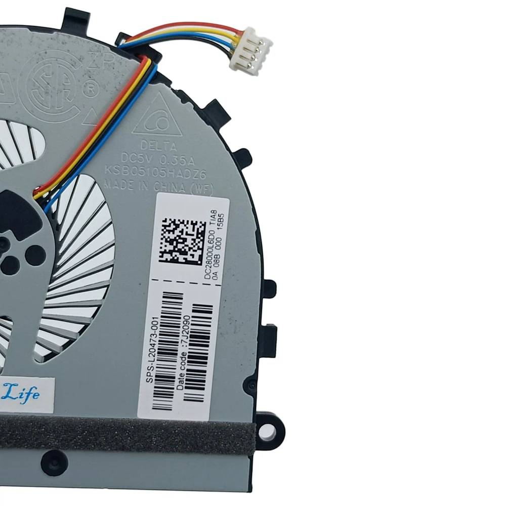 Ventilador de refrigeración de CPU L20473-001, Enfriador de ordenador portátil para HP 15DA 15-DA001 DA002, da0014TX 15-DB Series L24580, KSB05105HADZ6 DC28000L6D0 - imagen 3