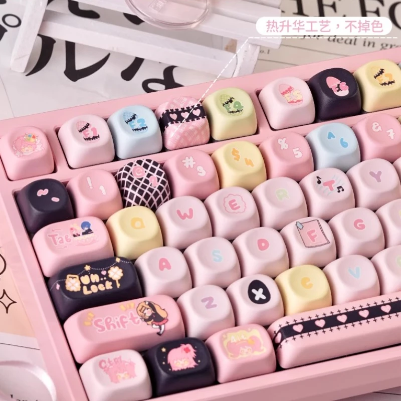 Juego de teclas con tema Guarding Sweetheart, perfil PBT MOA 132, teclas originales personalizadas hechas a mano para accesorios de teclado mecánico - imagen 5