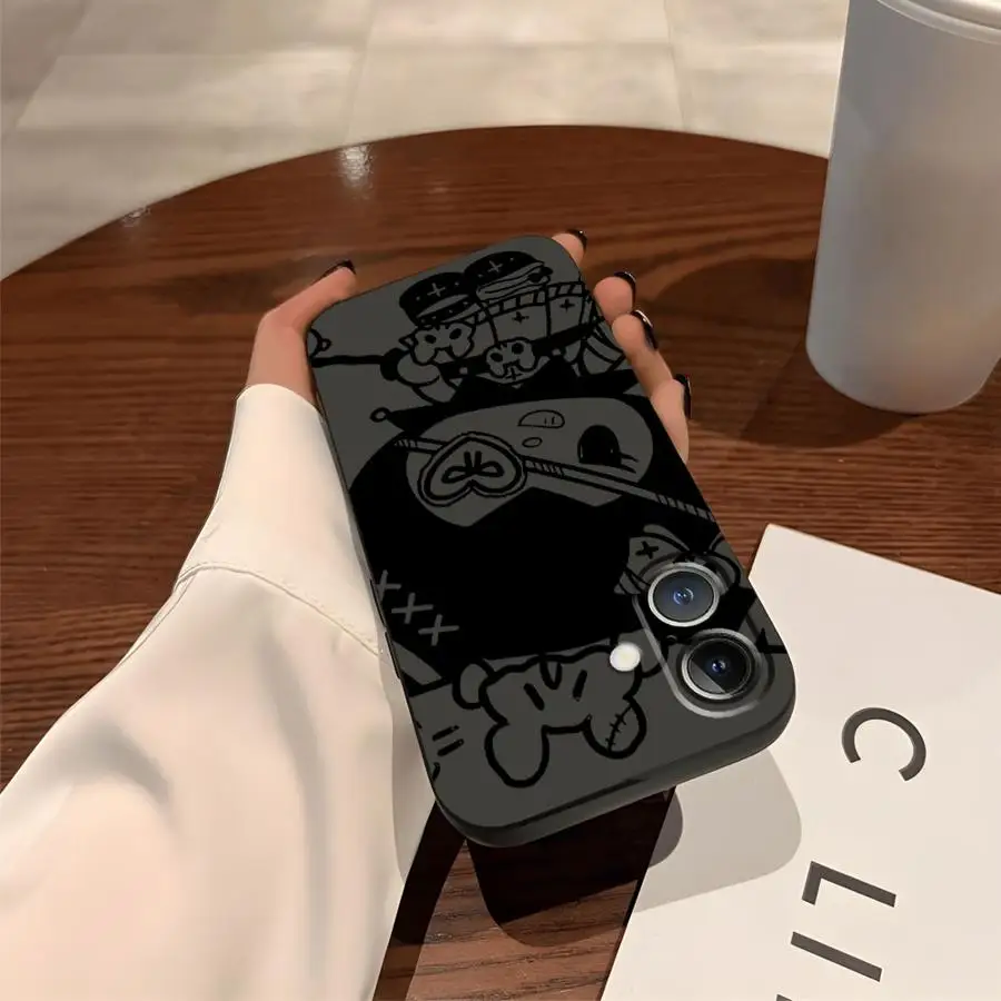 Sanrio Cool Kuromi Hello Kitty funda para iPhone 7 8 XS Max 17Air 15 16 14 Plus XR 13 12 11 17 Pro Max cubierta de teléfono suave negra - imagen 4