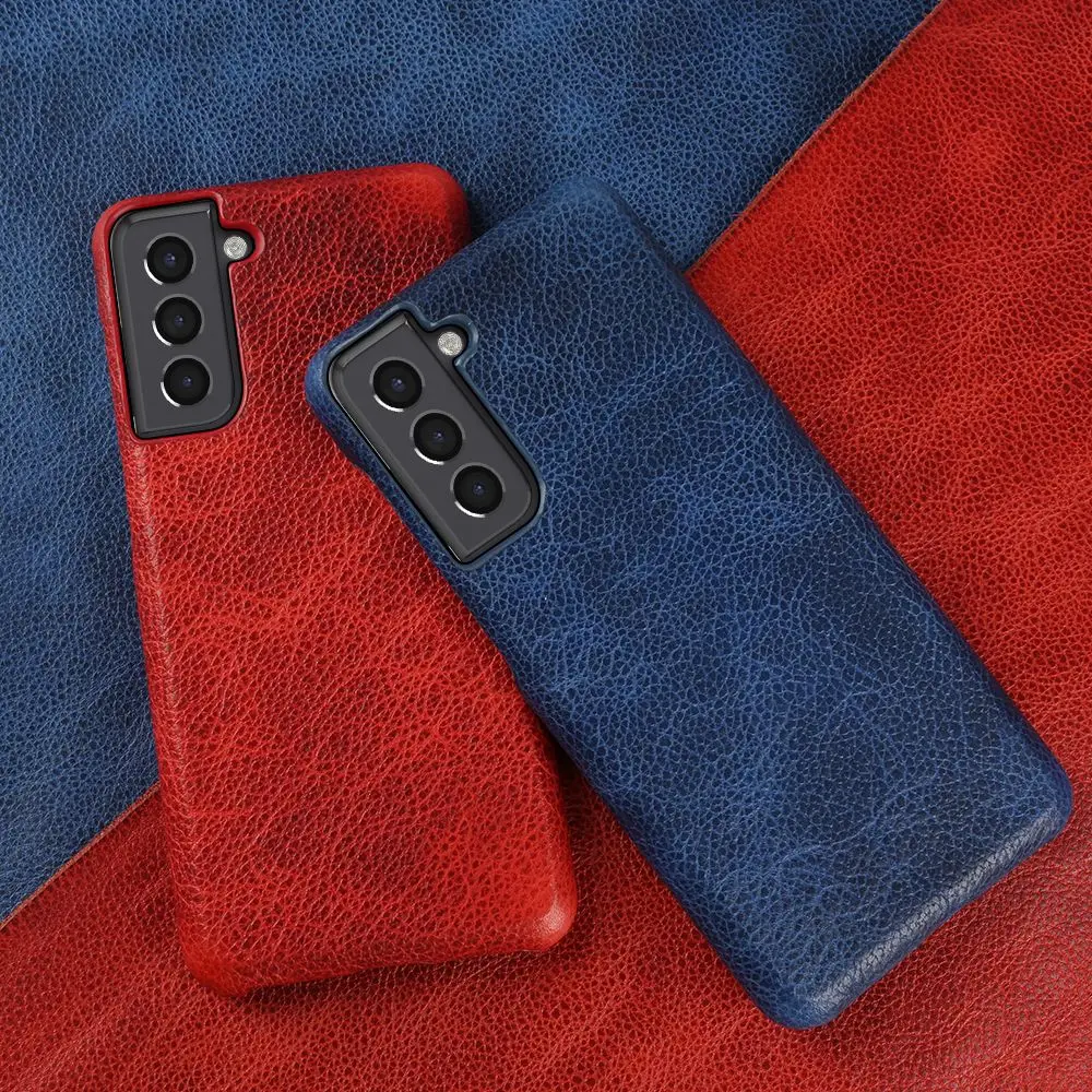 Para Samsung S21 funda de lujo de cuero auténtico para Galaxy S21 FE S21Ultra S22 Plus S23Plus Note20 fundas de teléfono Coque capa - imagen 5