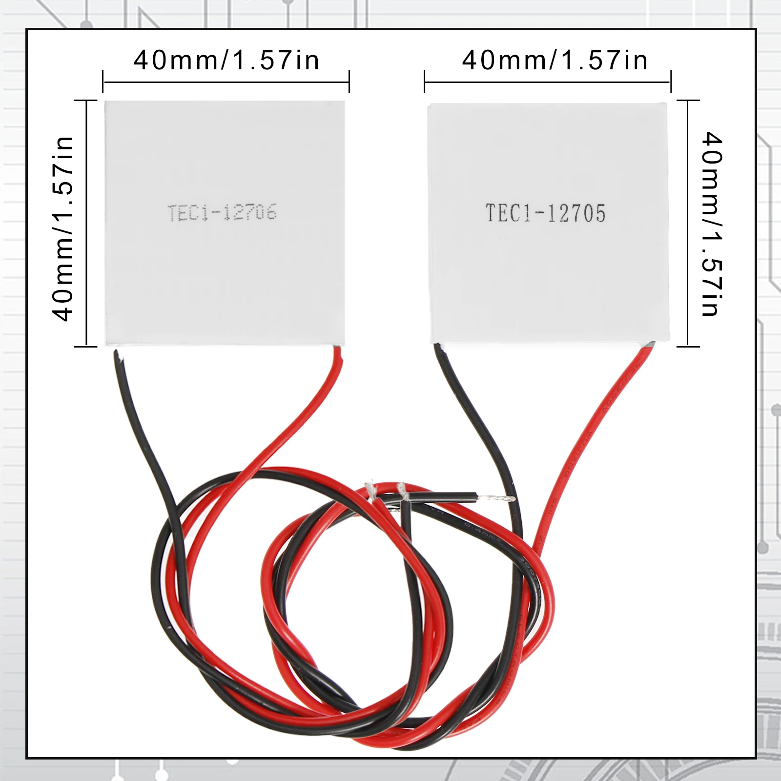 TEC1-refrigerador termoeléctrico Peltier, módulo de elemento 40x40mm, 12v, nuevo de refrigeración Semiconductor, 12706, 12705, 12715 - imagen 2