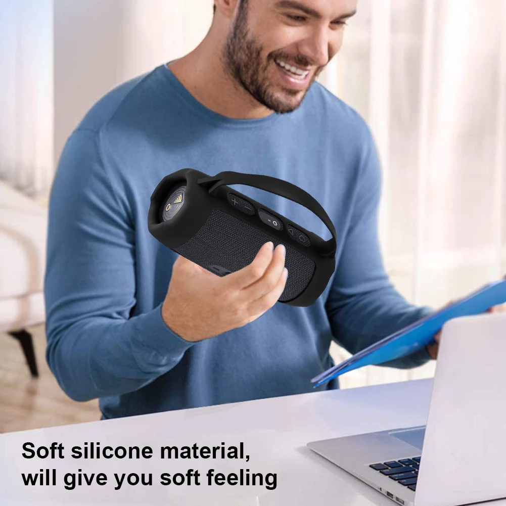 Funda protectora de silicona para altavoz inalámbrico JBL Charge 5, funda impermeable a prueba de golpes, anticaída con correa para el hombro, Wi-Fi - imagen 3