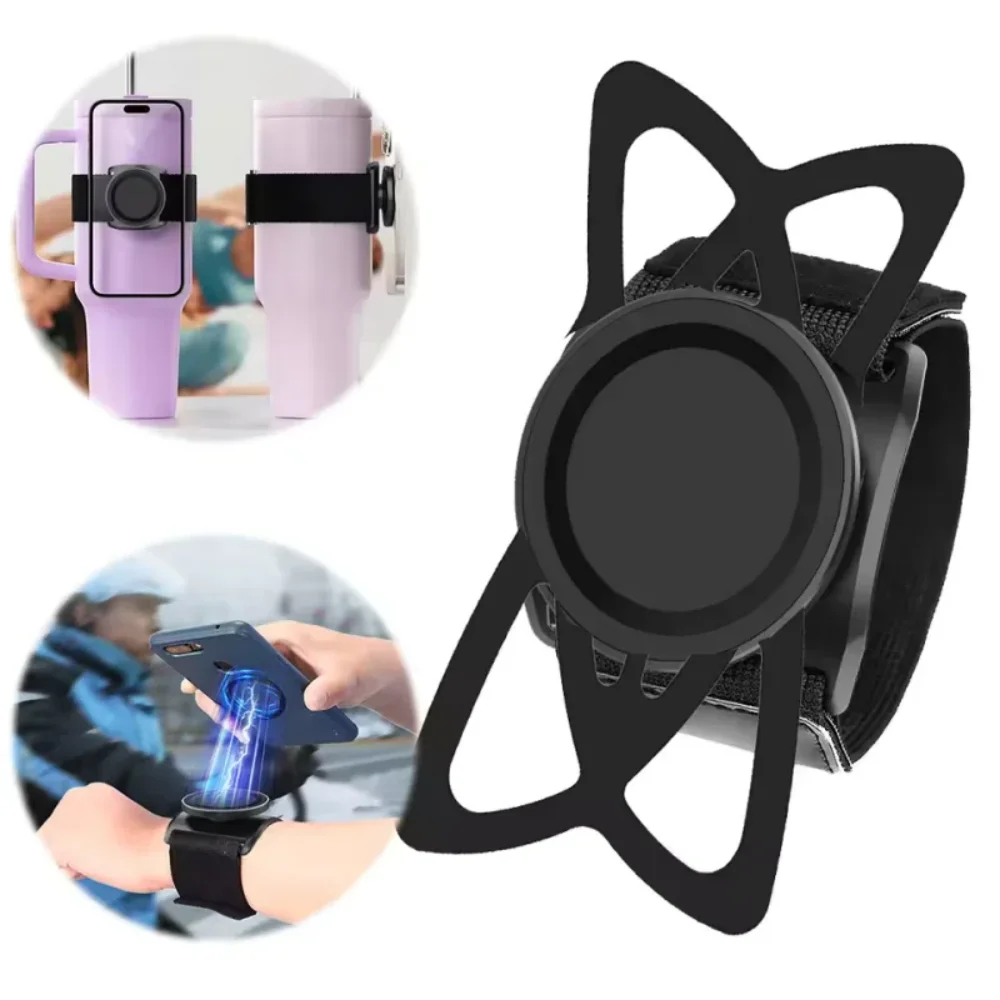 Brazalete pulsera soporte para teléfono móvil correa de muñeca magnética soporte de montaje para teléfono para iPhone 16 MagSafe Xiaomi para ciclismo senderismo gimnasio - imagen 4