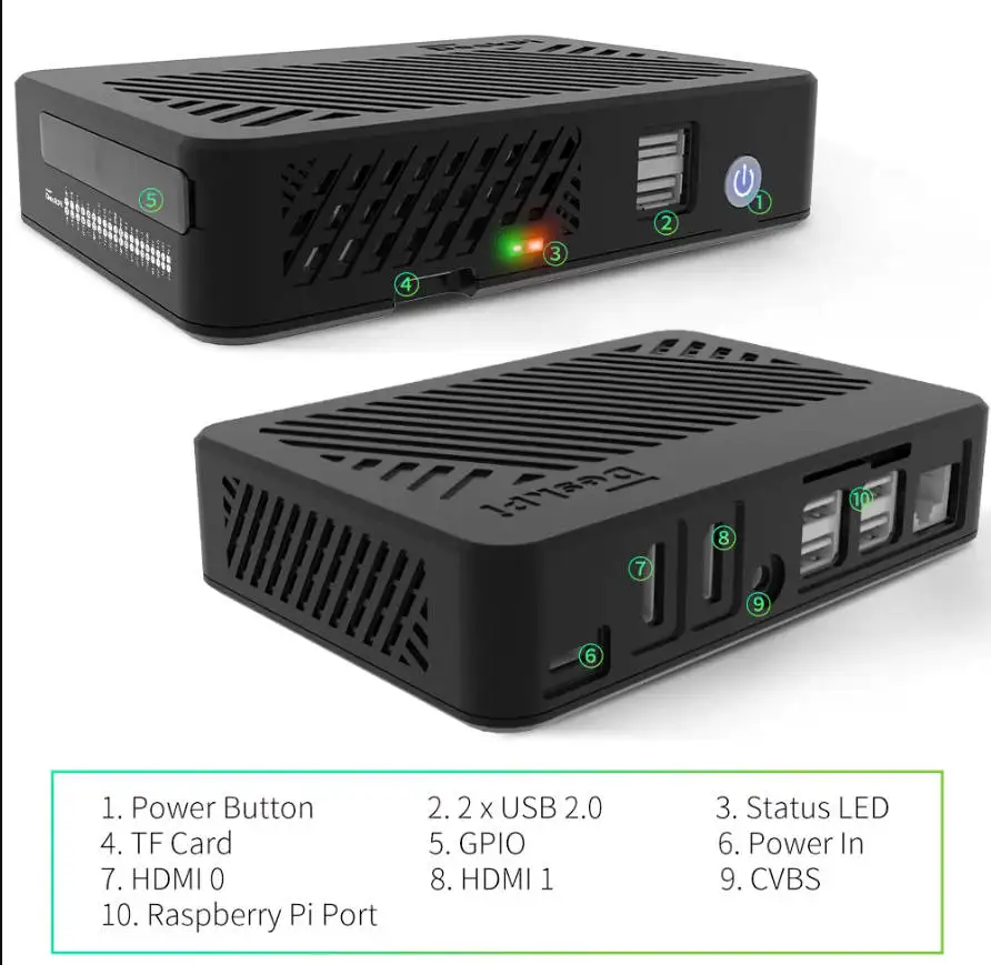 Kit completo de estuche DeskPi Lite con placa Raspberry Pi 4 - 2 GB de RAM / Fuente de alimentación Q3 / Tarjeta de 32 GB / Lector de tarjetas USB - imagen 3