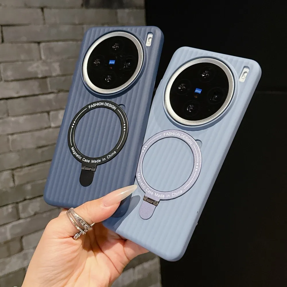 Para VIVO X200 Pro funda dura anillo transparente carga inalámbrica magnética funda protectora trasera para VIVO X100S X200 Pro Mini X90 - imagen 2