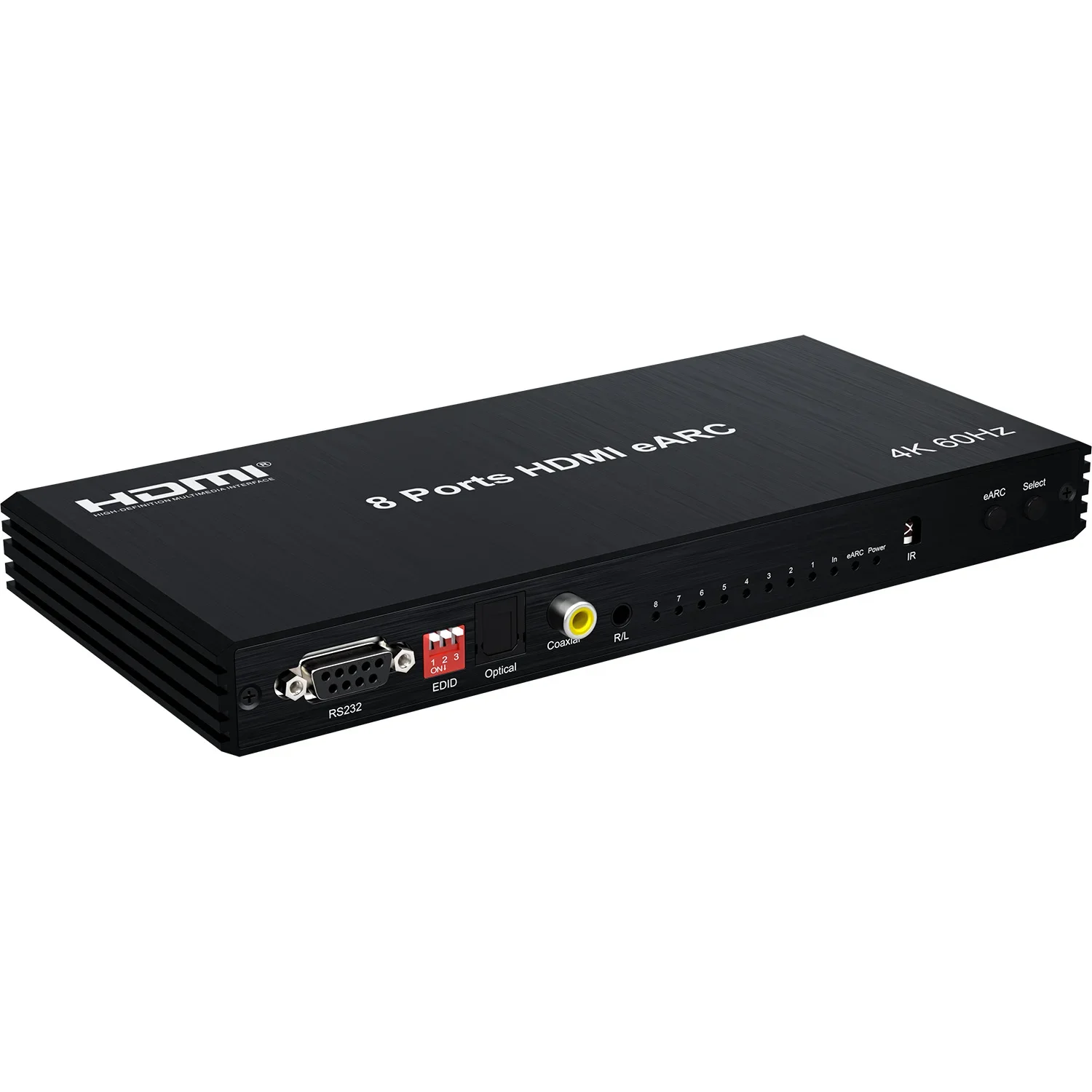 8 Ports HDMI EARC Audio Extractor Repeater 1 in 8 Out EARC Audio Return 1x8 Splitter / 4K 60Hz 8x1 HDMI Switcher Video Converter - imagen 3