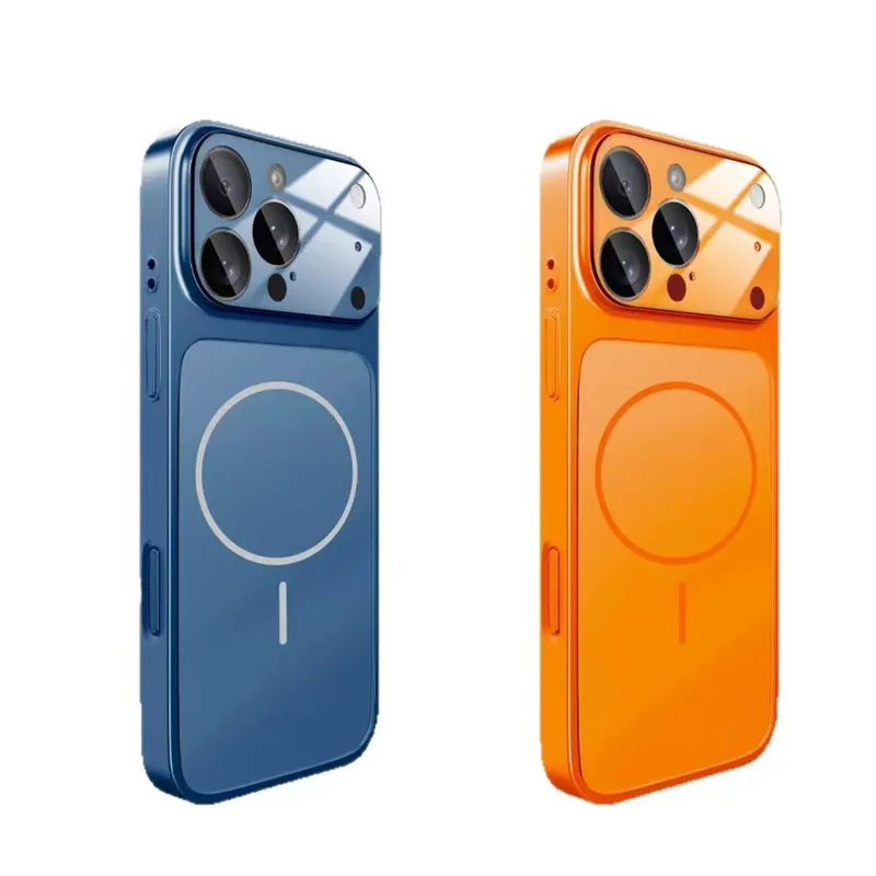 Funda de cristal Nano mate de lujo para iPhone 17 Air 16 15 14 13 17 Pro Max magnética para carga inalámbrica Magsafe cubierta de PC a prueba de golpes