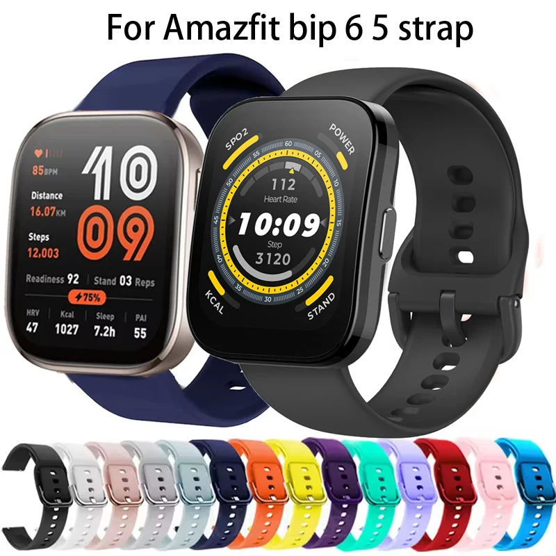 Correa de 20mm/22mm para Amazfit bip 6/5 GTS/2/2e/3/4 GTS2 Mini/GTR 4/3/Pro/47mm/GTR2/stratos 3 pulsera de silicona correa de reloj Amazfit