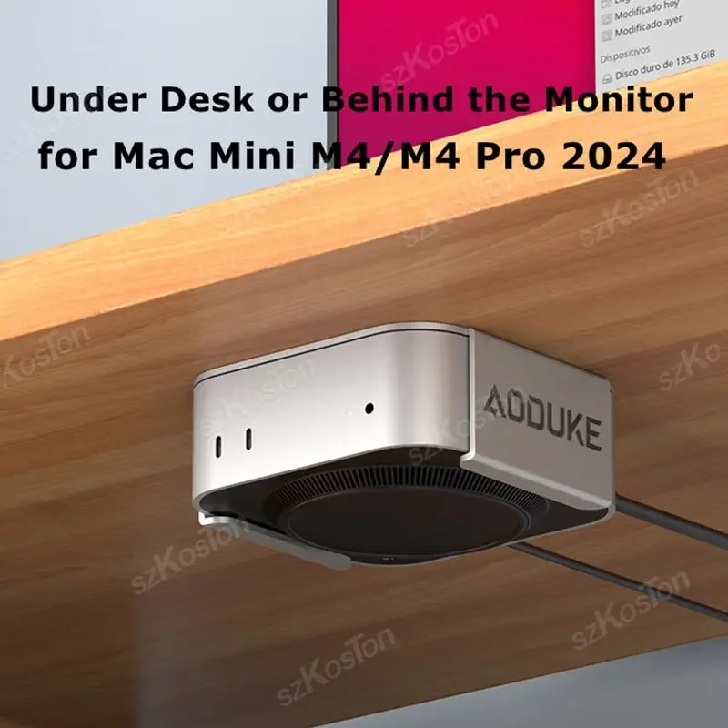 Para Mac Mini M4 computadora de escritorio debajo del soporte de escritorio soporte de montaje de Metal detrás del Monitor VESA para Mac Mini M4 Pro accesorios de PC