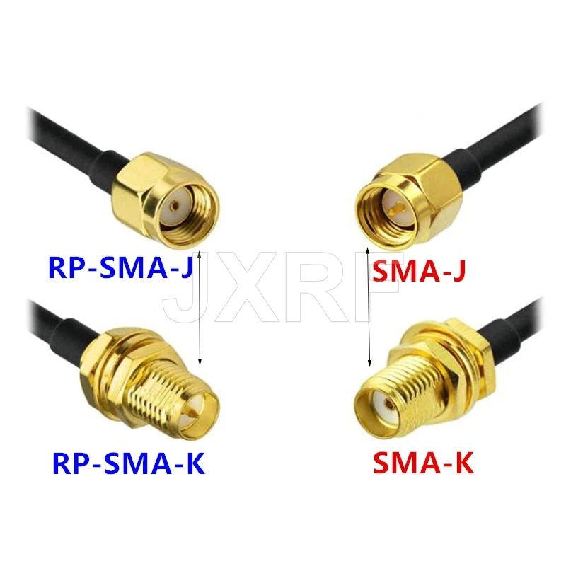 JXRF-conector SMA de extensión de 15M, Cable Coaxial RG58, SMA macho a hembra para 3G/4G/5G/LTE/GPS/WiFi/RF/Ham/Radio a Antena - imagen 5