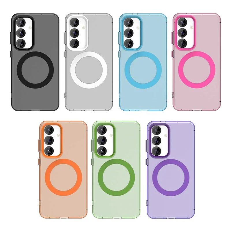 Para funda Samsung Galaxy A55 funda Samsung A55 Capas nuevo teléfono parachoques transparente anular magnético mate claro Fundas Samsung A55 - imagen 3