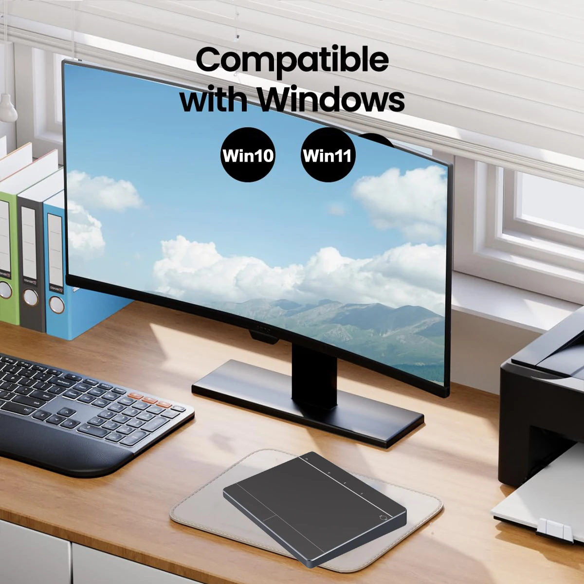 Jomaa Panel táctil inalámbrico y con cable de metal para PC, ordenador y portátil, trackpad recargable, Bluetooth y USB - imagen 3