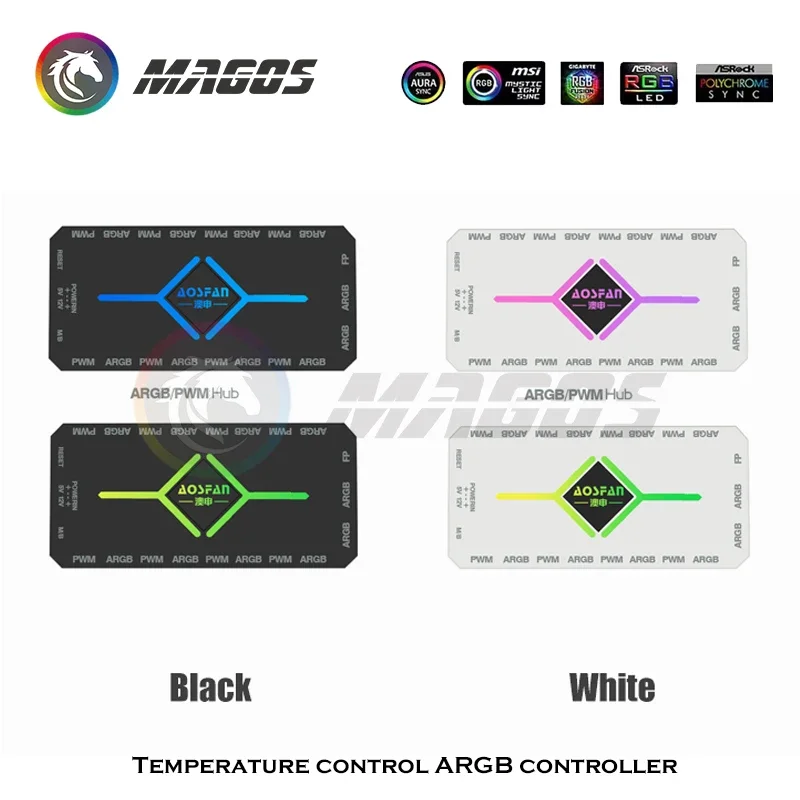 Controlador RGB de ordenador 8X 4 pines PWM + 10X 3 pines 5V conector ARGB ventilador de gabinete remoto inalámbrico/Hub ARGB - imagen 3