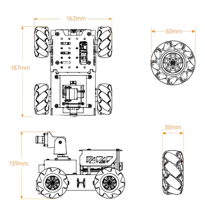 Hiwonder TurboPi Raspberry Pi Omnidireccional Mecanum Wheels Robot Car Kit con cámara, código abierto, Python para principiantes - imagen 4