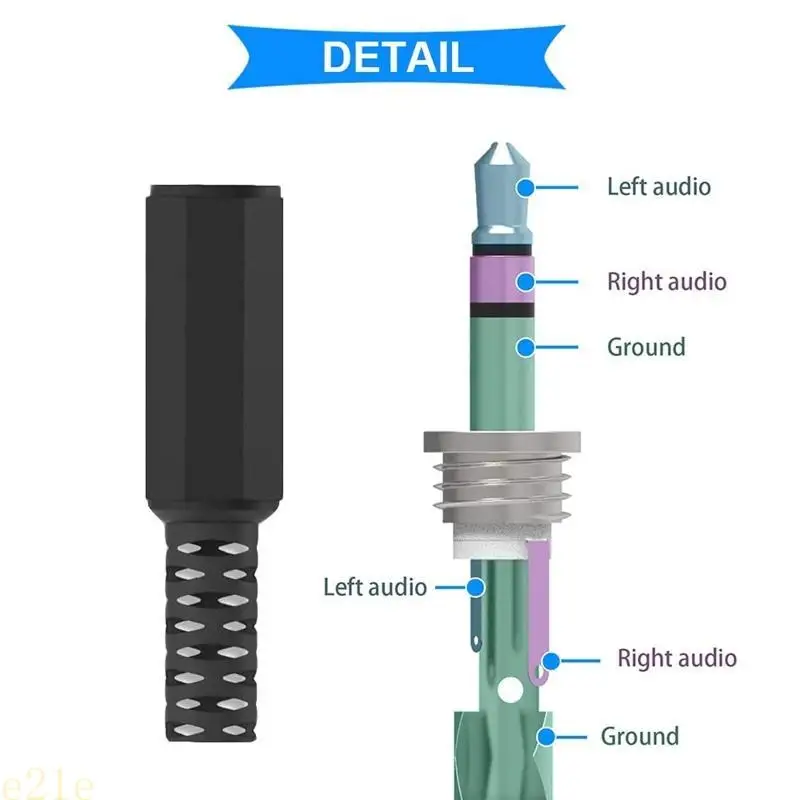E21E STEREO PANEL Adaptador oro auriculares metal auriculares metal