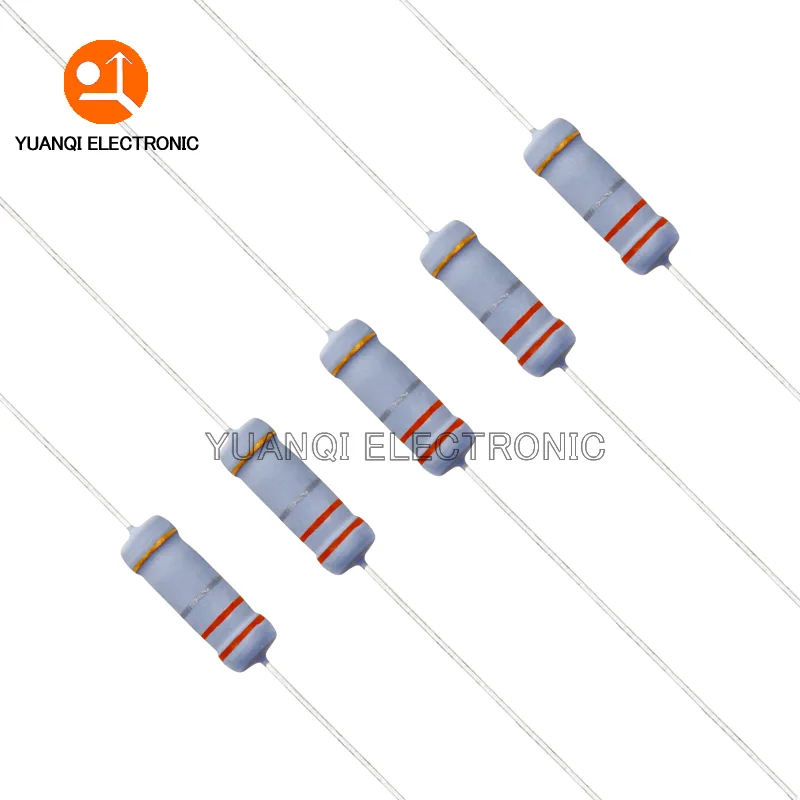 Película de óxido de Metal, resistencia de 100 piezas, 3W, 5%, 1R-10M, 10R, 100R, 240R, 470R, 1K, 2,4 K, 3,9 K, 10K, 43K, 100K, 220K, 1M, 430, 470 ohmios - imagen 2