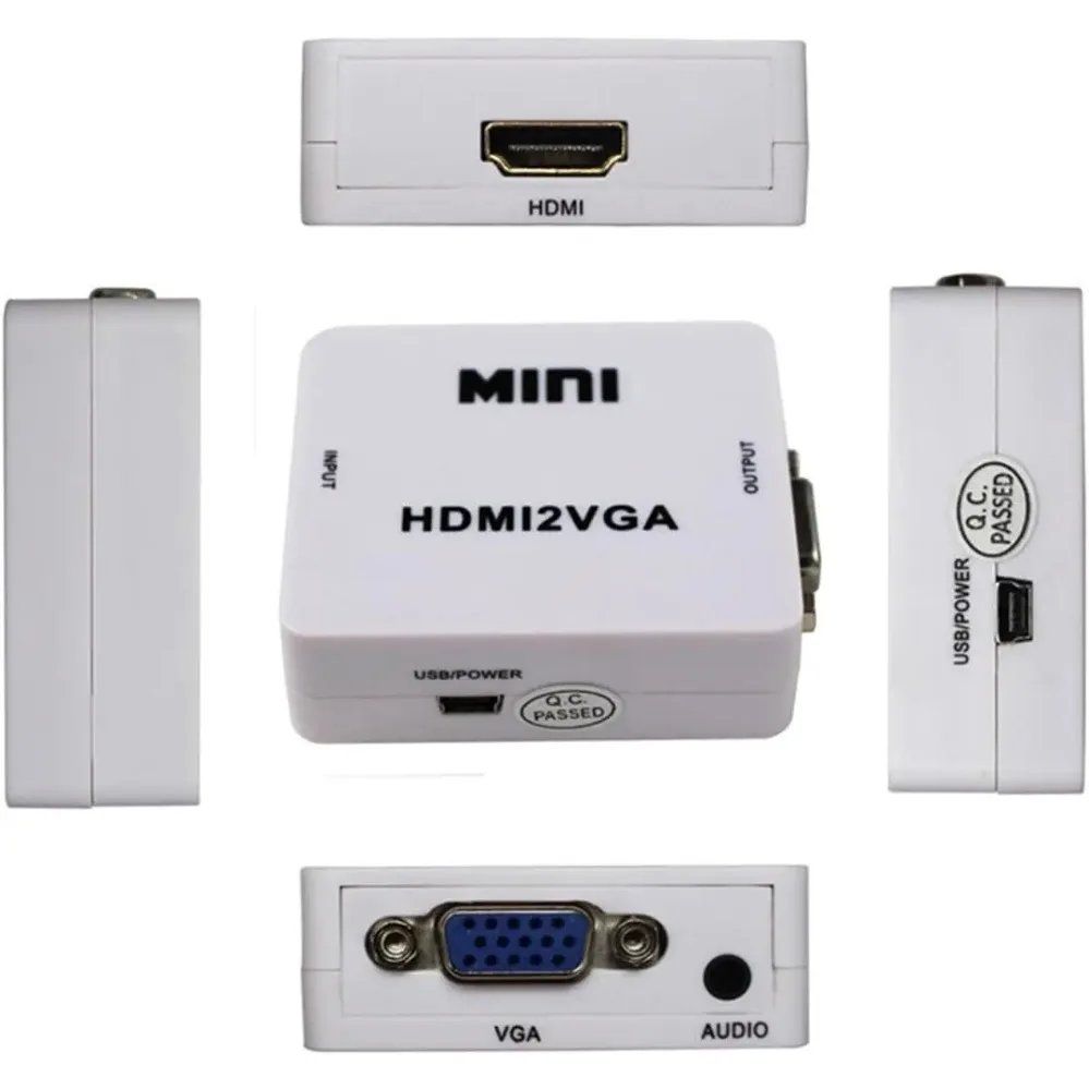 BGGQGG-convertidor HDMI a VGA, adaptador HDMI a VGA con Audio para Notebook Xbox360 DVD PS3 PC HD 1080P TV Box proyector - imagen 4