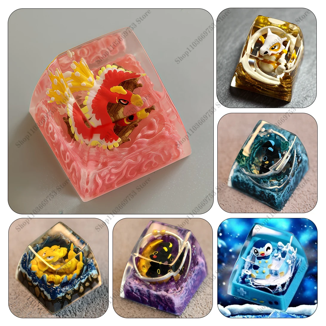Teclas de Pokemon Gengar Rayquaza Cubone, teclado mecánico personalizado, teclas de resina, coleccionar teclas de Anime, regalos bonitos - imagen 2
