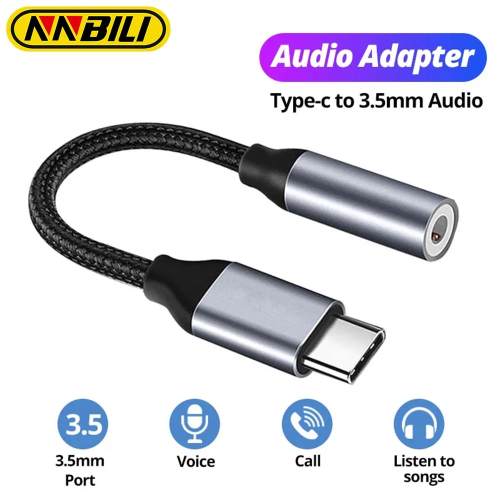 NNBILI USB tipo C a adaptador auxiliar de 3,5mm conector tipo c Cable de Audio convertidor de Cable de auriculares para iPhone 15 Samsung Galaxy S24 23Ultra