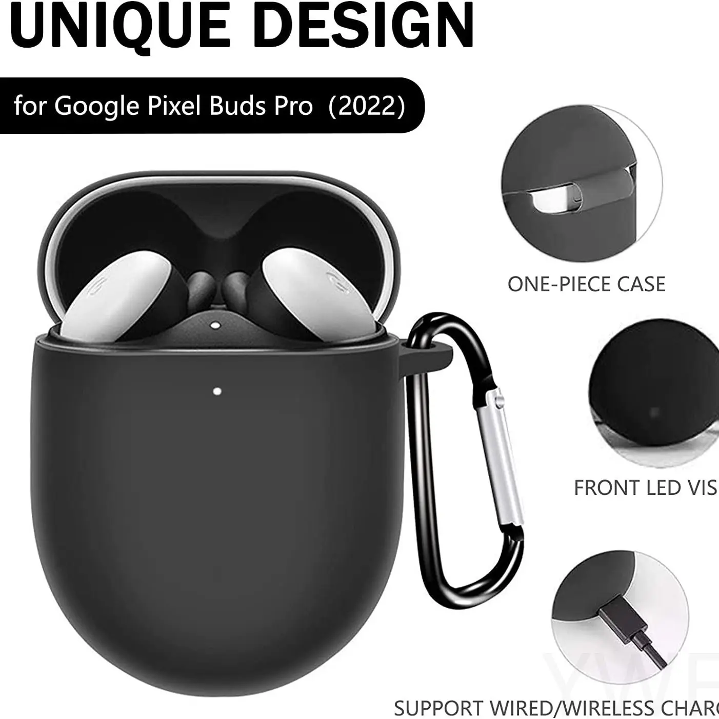 Funda de silicona para Google Pixel Buds Pro, funda para auriculares diseñada para Google Pixel Buds Pro 2022, funda con llavero