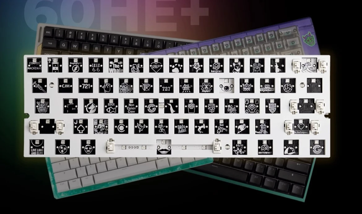 Wooting 60he + 80he módulo Pcb teclado de eje magnético personalizado PCB Gamers diseño teclado accesorios manos en juego para juegos - imagen 5