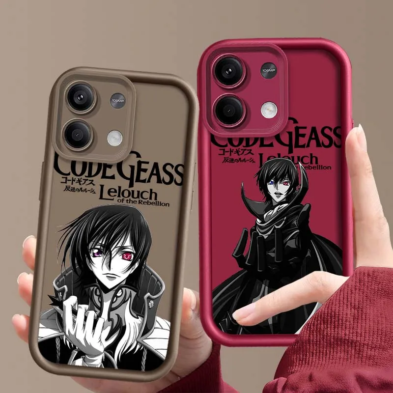 Funda de rebelsión de código de Anime GEASS para Redmi Note 14 13 12 11 12R 12R 11T Pro Speed Plus 5G, funda de teléfono con escalera ocular