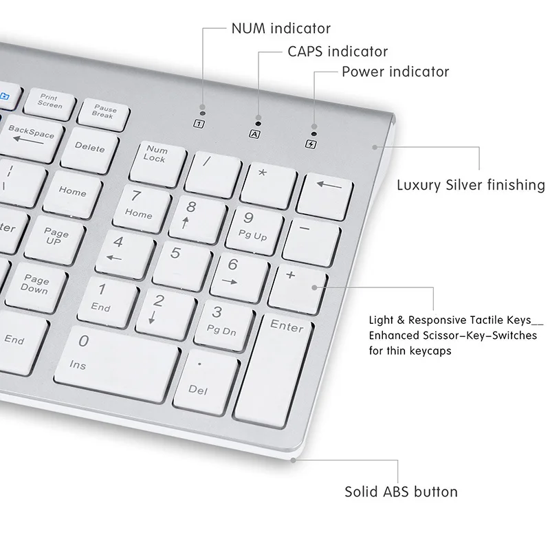 Jomaa 2,4G teclado inalámbrico y ratón Combo Mini Multimedia juego de teclado y ratón de tamaño completo para ordenador portátil de escritorio - imagen 4