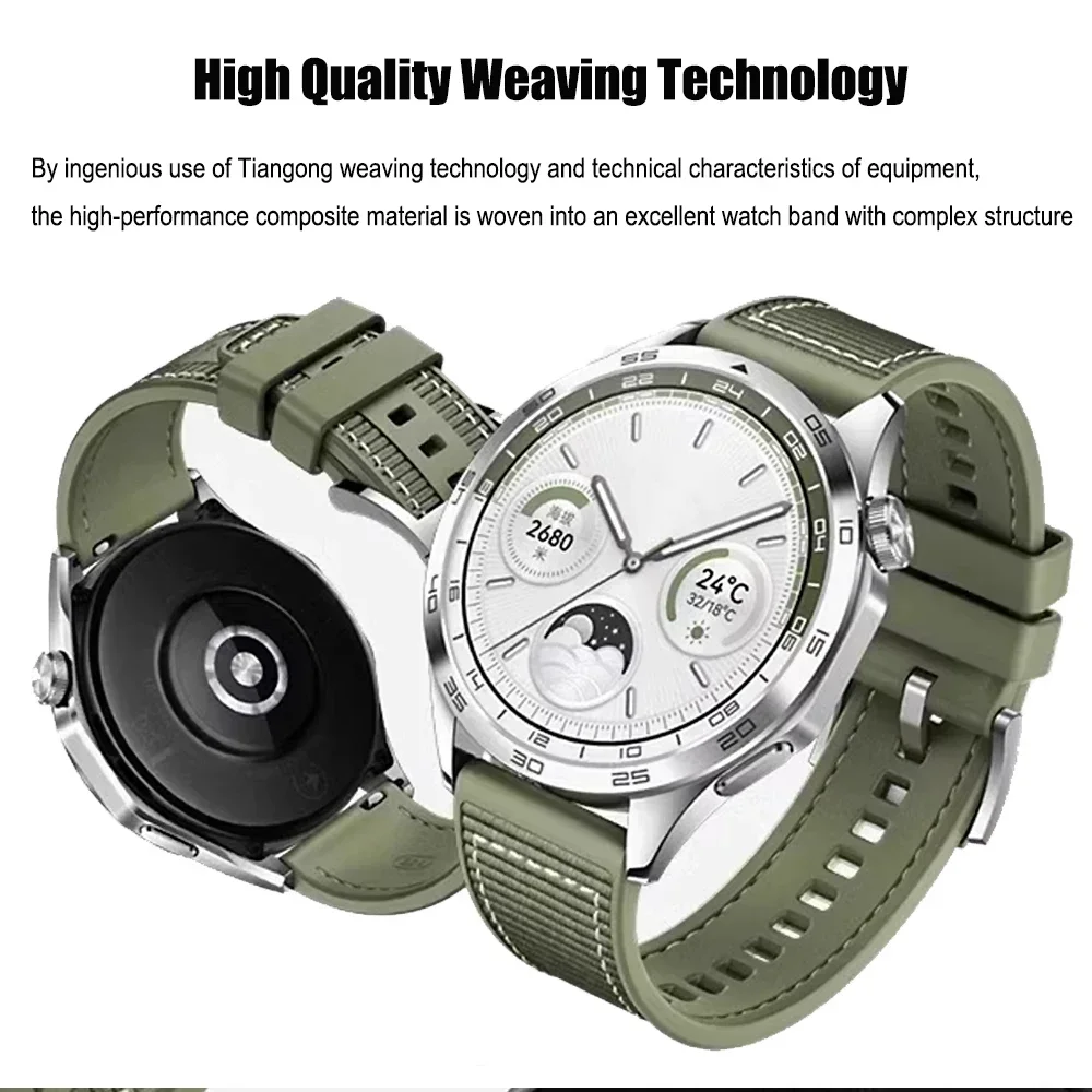 Correa de nailon compuesto de 22mm para HUAWEI WATCH GT 6, 46mm, reloj deportivo de silicona 5 Pro GT 5 4 3 2 Pro, pulsera oficial - imagen 4
