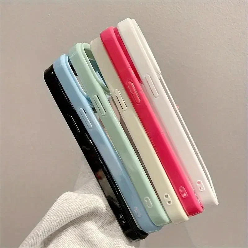 Fundas de teléfono de Color caramelo transparente de lujo para For iPhone 15 14 13 12 11 Pro Max, parachoques a prueba de golpes, cubierta trasera protectora, accesorios de teléfono - imagen 5