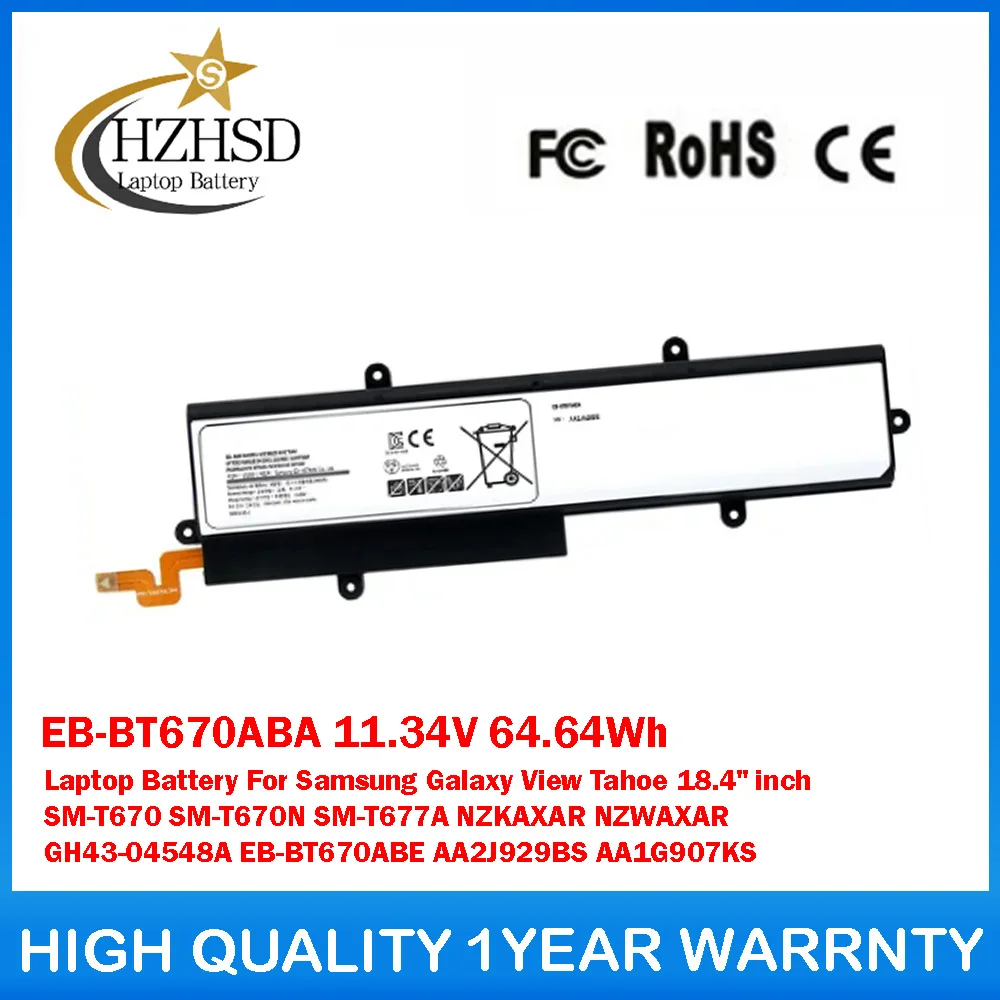 EB-BT670ABA 11,34 V 64,64Wh batería del ordenador portátil para Samsung Galaxy View Tahoe 18,4 "pulgadas SM-T670 SM-T670N SM-T677A NZKAXAR NZWAXAR