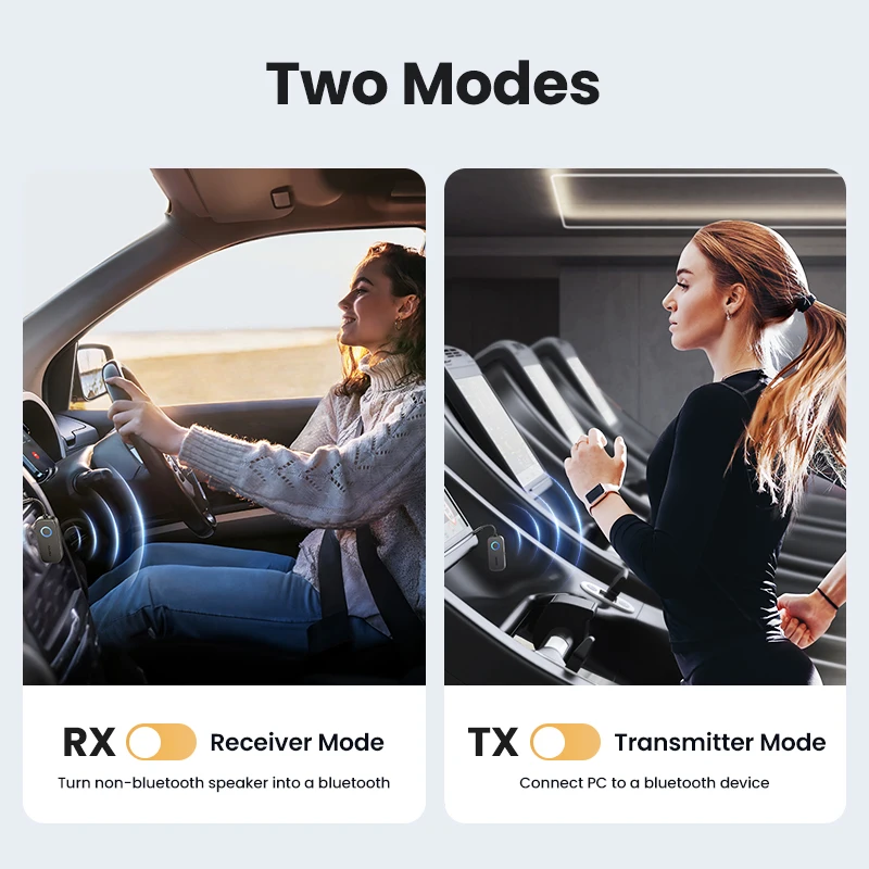 UGREEN-receptor y transmisor Bluetooth 2 en 1, adaptador inalámbrico de Audio auxiliar de 3,5mm para vuelo, TV, coche y cinta de correr - imagen 3